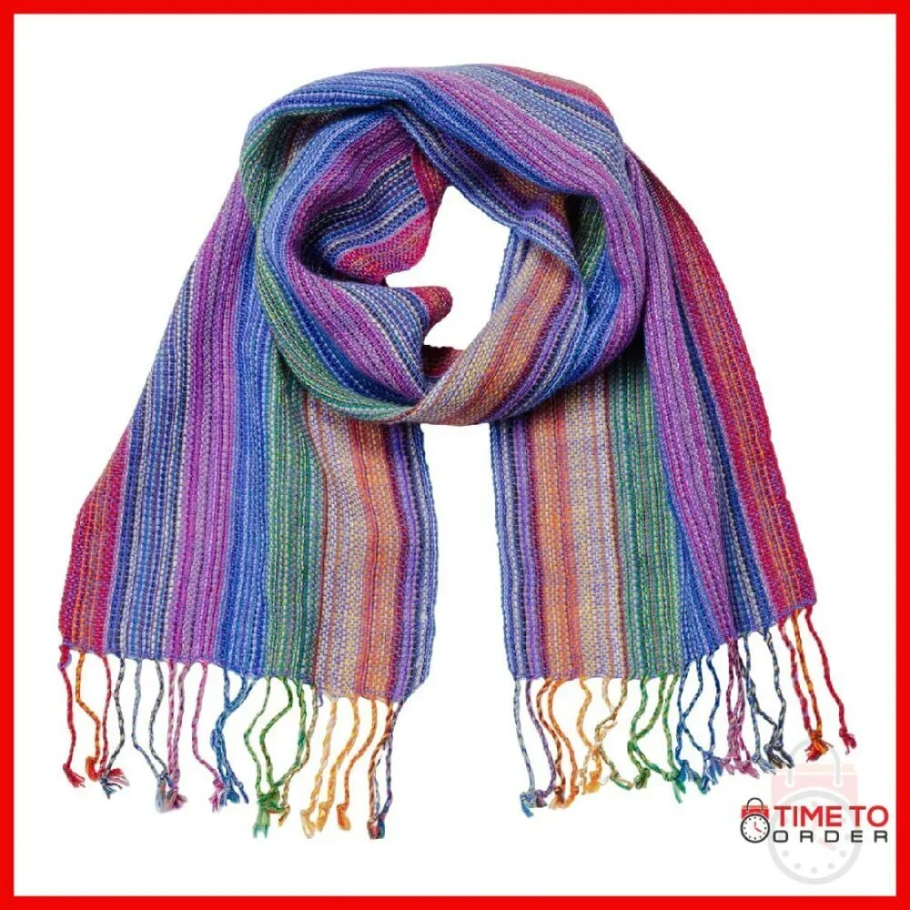 Hand-Loomed Alpaca Scarf 100% Hypoallergenic Soft Wrinkle Resistant Handmade